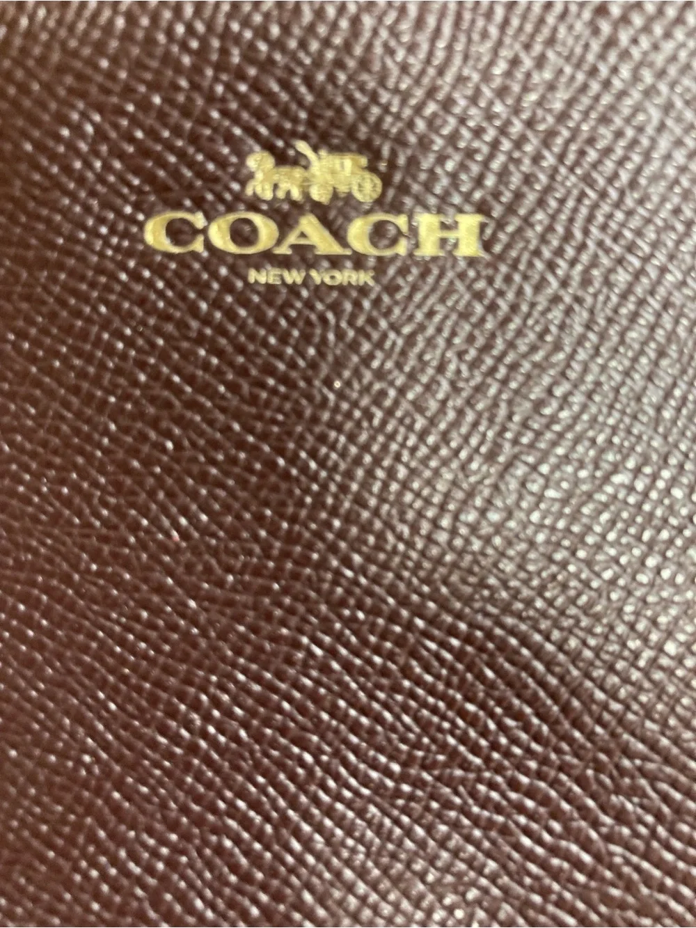 Coach Corner Zip Wristlet Dark Merlot Crossgrain Leather Gold-Tone Hardware